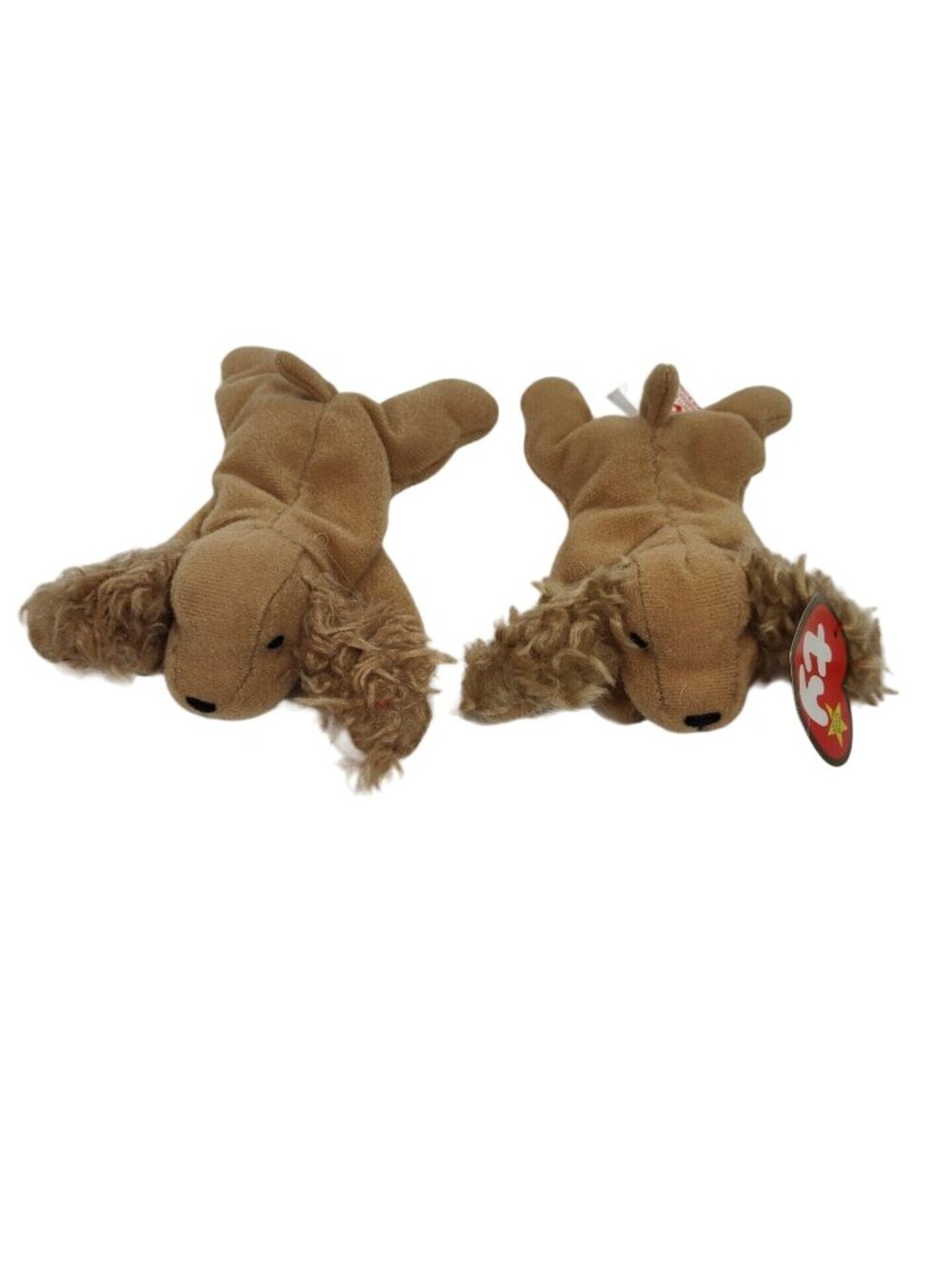 Lot Of 2 Ty Teenie Beanie Babies Spunky Cocker Spaniel Dog Plush Stuffed Animal